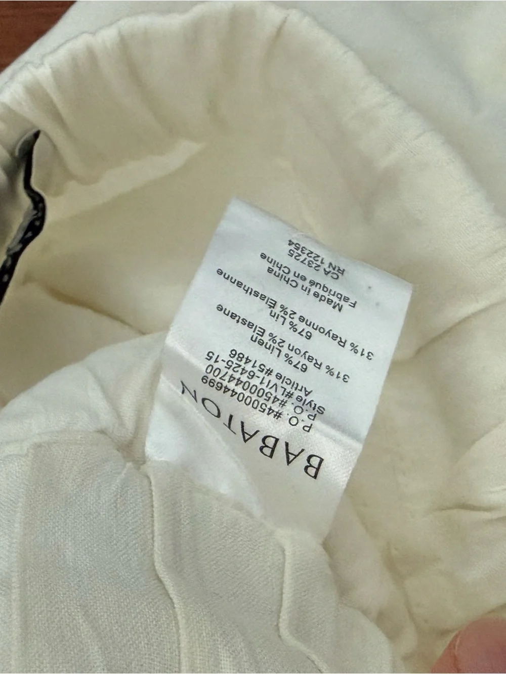 Babaton White Linen Blend pants